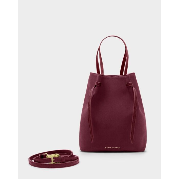 Katie Loxton Celina Suedette Bucket Bag - Cherry